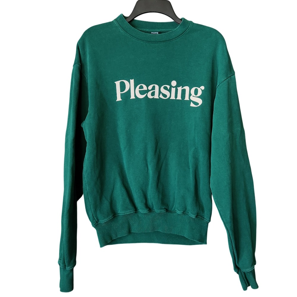 Pleasing Harry Styles Sweatshirt Small Green Pullover Heavyweight Crewneck